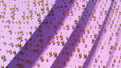 Aufkleber - Folds with 3d pattern of balls. Design. Folds with illusion of 3d balls in pattern. Colorful pattern with balls and shadows on moving folds