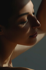 sensual tunned beautiful woman on sun