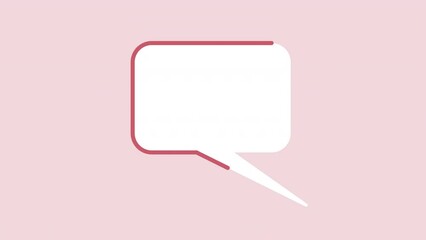 Poster - Animated isolated pop up dialog box. Looped flat 2D element HD video footage. Shape representing speech. Colorful animation on pink background with alpha channel transparency for website, social media