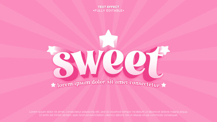 Poster - sweet pinky poster with text effect