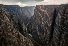Dramatic Stormy Sunset on the Painted Wall, Black Canyon of the Gunnison National Park, Colorado
