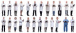 © ASDF - group of doctors in full length isolated on white