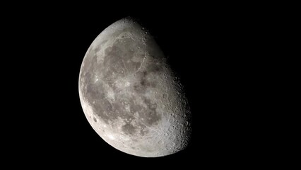 Wall Mural - simulation view from the moon's far side with the earth looming in the background. the camera is fix