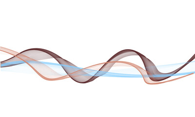 Aufkleber - Brown, blue and cream abstract wave on a white background design for website, poster, brand identity, brochure