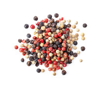 Mixed Of Peppers Hot, Red, Black And White Pepper Isolated On Transparent Png
