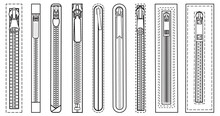 Different Types Of Zipper Fasteners Vector