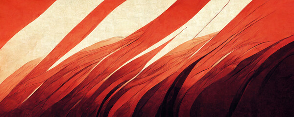 Wall Mural - Organic twirling red lines as wallpaper (Generative AI)