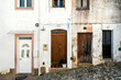 Entrances to 4 houses in hilly Monchique, south of Portugal