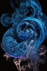 Wall Mural - Fantasy blue smoke spiral, abstract, Generative AI