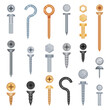© Happypictures - Bolts and Screws as Nut Hardware Big Vector Set