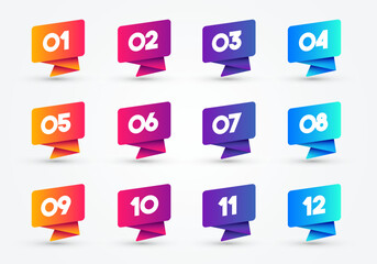 Poster - colorful origami flag bullet points