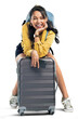 © Shrikant/peopleimages.com - PNG shot of a young woman sitting on her suitcase