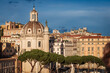 Rome, Italy- November 2022: The beautiful Colonna Trainana by the Fori Imperiali parc