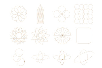 Aufkleber - Graphic Path Trajectory Line Symbol Element Clipart Abstract Icon Collection Icon Set for Design Minimalist Graphic Boho Poster Banner Card
