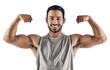 © Suresh/peopleimages.com - PNG studio portrait of a muscular young man flexing his biceps.