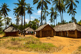 Fototapeta Sawanna - traditional mud house near