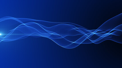 Poster - Digital particle wave and light abstract background, 3d rendering