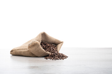 Sack of coffee beans with space for your text  