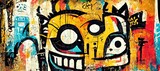 Fototapeta Młodzieżowe - Portrait of a man. graffiti vibe. Generative AI