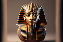 Ancient Egyptian Pharaoh Funeral Mask 3d Generative AI