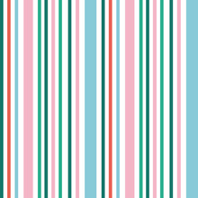 Geometric Abstract Background. Colourful Lines Surface Design. Multi Colored Vertical Stripes Vector Seamless Pattern. Retro Striped Print. For Textile, Cover, Template, Wallpapers Or Creative Texture