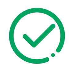 Poster - Modern round check mark. Success or confirmation sign. Vector.