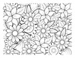 © stromgraphix - Coloring book for adults and older children. Coloring page with flowers pattern frame