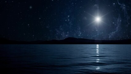 Wall Mural - the star shines on the christmas eve of jesus christ..