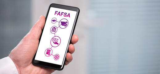 Wall Mural - Fafsa concept on a smartphone