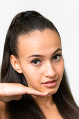 Poster - Portrait of pretty young Arabian woman over isolated background