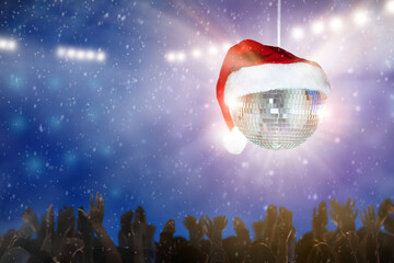 Sticker - Christmas disco party in a night club