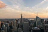 Fototapeta  - Skyline di New York dal top of the rock al tramonto