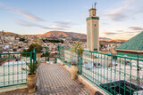 Fototapeta Natura - Famous al-Qarawiyyin mosque and University in heart of historic downtown of Fez, Morocco.