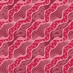 Wall Mural - abstract geometric seamless pattern with wavy diagonal lines.free hand stripes and outlines of trian
