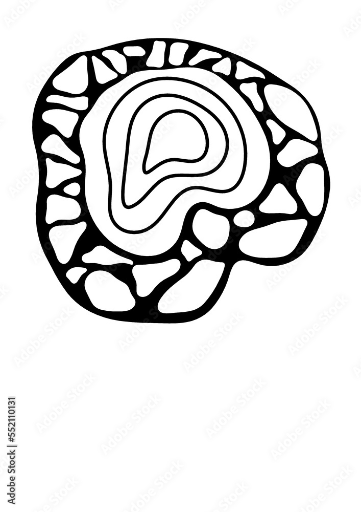 Graphic symbol of a coffee table made of wood and epoxy resin