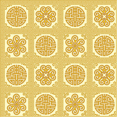 Seamless ornamental pattern. Buryatian, Mongolian ethnic style. 