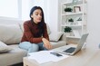 © SHOTPRIME STUDIO - Woman working from home freelance in laptop online, overwork and fall depression from lack of vitamins