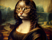 Portrait Of Lady Cat As A Renaissance Lady In Medieval Clothes