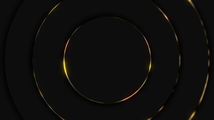Poster - Elegant Golden Luxury Background/ 4k animation of an abstract deluxe background with gold outline circles fading in with depth of field blur effect