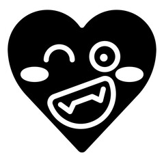 Wall Mural - Happy heart emoji icon