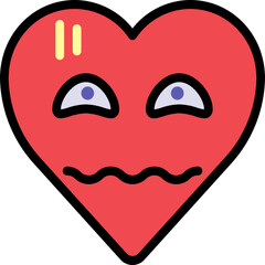 Wall Mural - Fear heart emoji icon