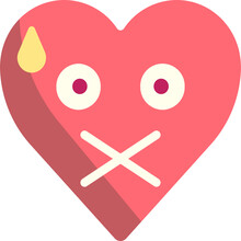 Mute Heart Emoji Icon