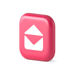 Poster - Email open envelope letter received incoming message button 3d realistic isometric icon