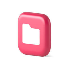 Poster - File folder archive directory button cyberspace digital document storage organizing 3d isometric icon