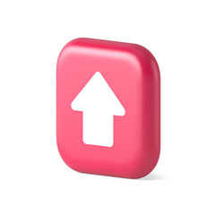 Poster - Arrow up button directional pointer cyberspace cursor 3d realistic isometric icon