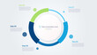 Vector pie chart infographic template in the form of pie chart divided by 5 parts