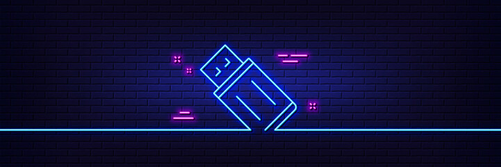 Poster - neon light glow effect. usb flash drive line icon. memory stick sign. portable data storage symbol. 