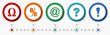 Web symbols vector icons, flat design web button set, colorful infographic template