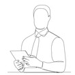 businessman sketch, continuous line drawing, vector