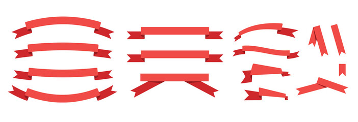 Poster - Flat vector ribbons banners . Banner ribbon vector set. White of background. 10 EPS.